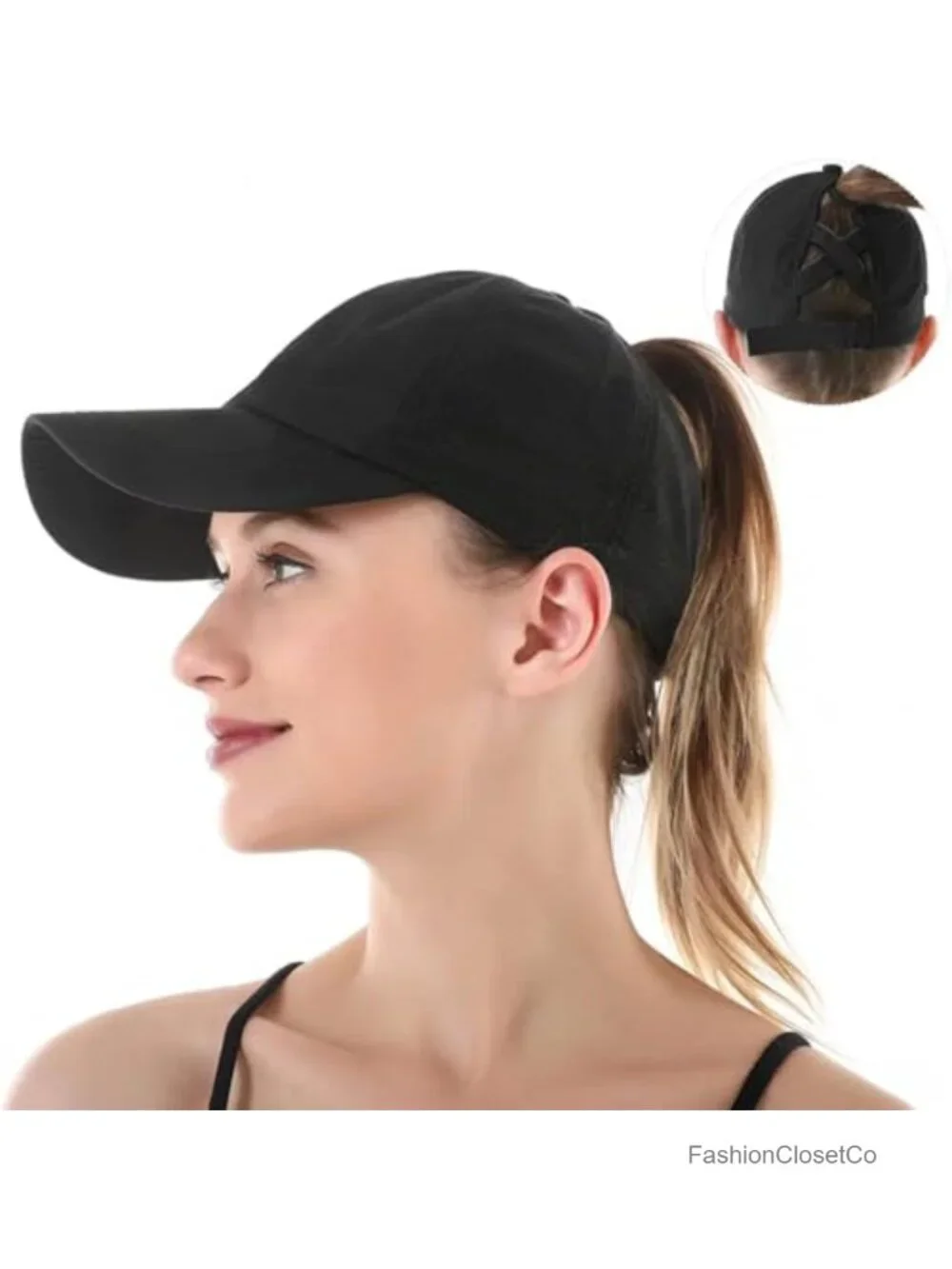Criss-Cross Ponytail Baseball Cap - Adjustable High Messy Bun Trucker Hat
